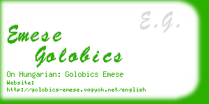 emese golobics business card